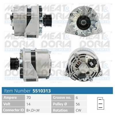 Alternator/Dynamo Meat Doria 5510313