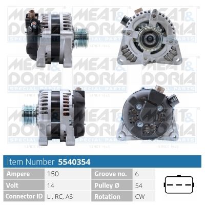 Alternator/Dynamo Meat Doria 5540354