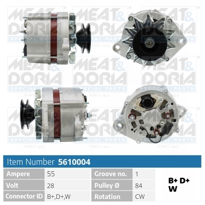 Alternator/Dynamo Meat Doria 5610004