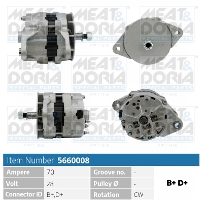 Alternator/Dynamo Meat Doria 5660008