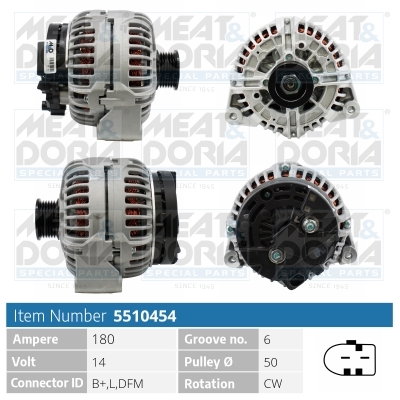 Alternator/Dynamo Meat Doria 5510454