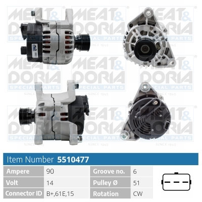 Alternator/Dynamo Meat Doria 5510477