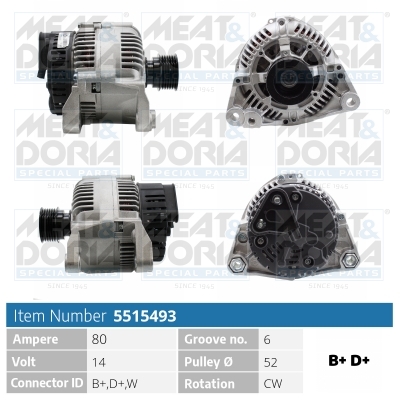 Alternator/Dynamo Meat Doria 5515493