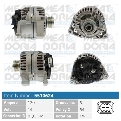 Alternator/Dynamo Meat Doria 5510624