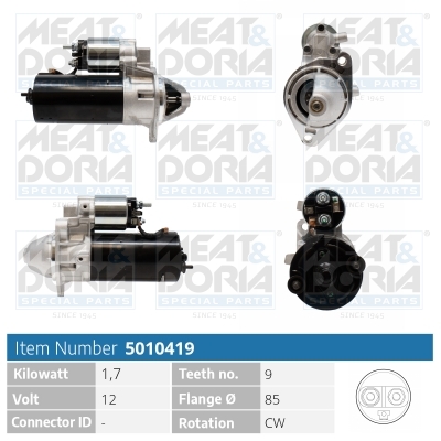 Startmotor / Starter Meat Doria 5010419