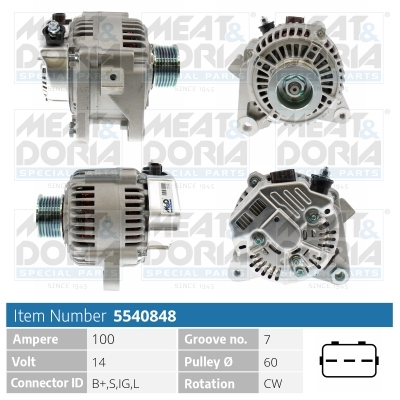 Alternator/Dynamo Meat Doria 5540848