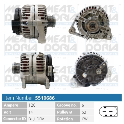 Alternator/Dynamo Meat Doria 5510686
