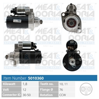 Startmotor / Starter Meat Doria 5010360