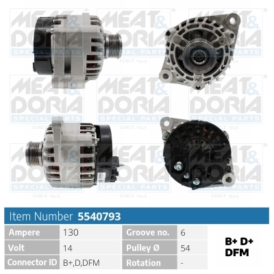 Dynamo / Alternator Meat Doria 5540793