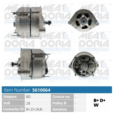 Dynamo / Alternator Meat Doria 5610064