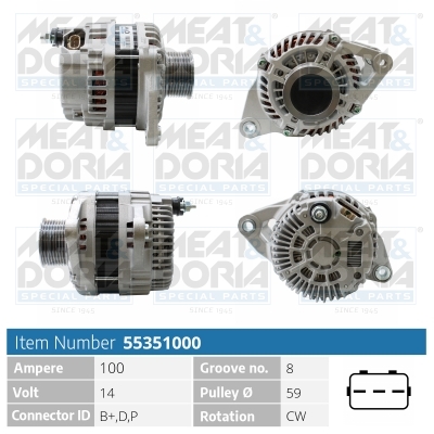 Alternator/Dynamo Meat Doria 55351000