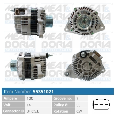 Alternator/Dynamo Meat Doria 55351021