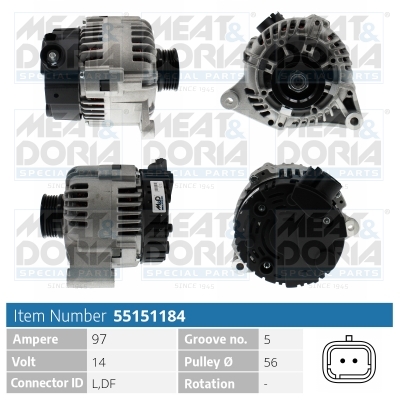 Dynamo / Alternator Meat Doria 55151184