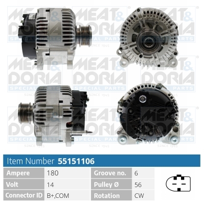 Alternator/Dynamo Meat Doria 55151106