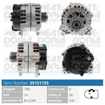 Alternator/Dynamo Meat Doria 55151155