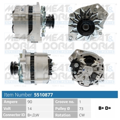 Alternator/Dynamo Meat Doria 5510877