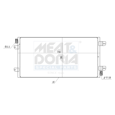 Condensor, airconditioning Meat Doria 991037