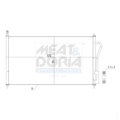 Condensor, airconditioning Meat Doria 991072