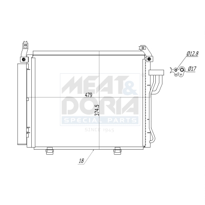 Condensor, airconditioning Meat Doria 991114