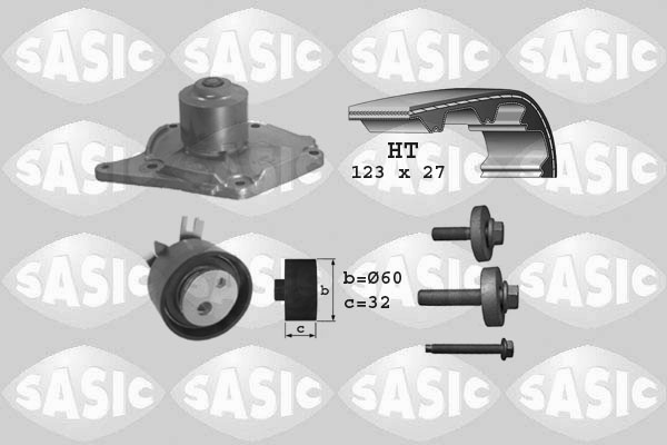 Distributieriem kit inclusief waterpomp Sasic 3904003