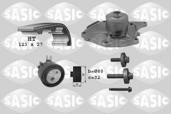 Distributieriem kit inclusief waterpomp Sasic 3904022