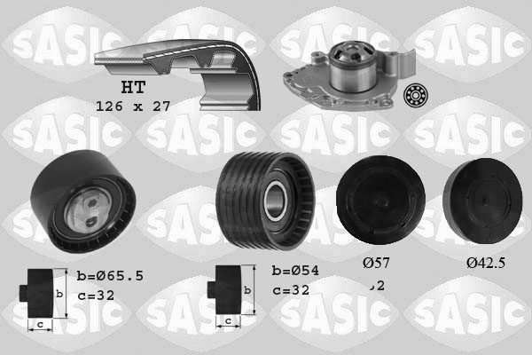 Distributieriem kit inclusief waterpomp Sasic 3904031