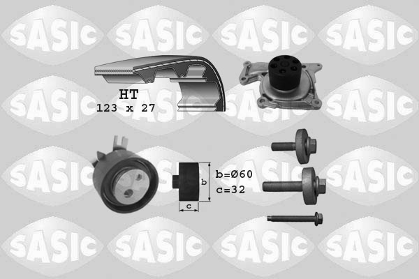 Distributieriem kit inclusief waterpomp Sasic 3904037