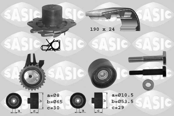 Distributieriem kit inclusief waterpomp Sasic 3906004