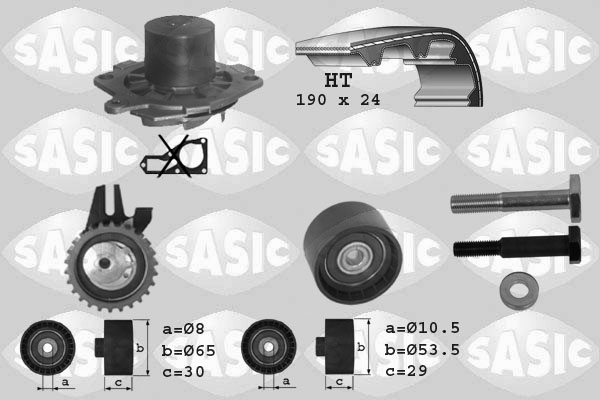 Distributieriem kit inclusief waterpomp Sasic 3906007