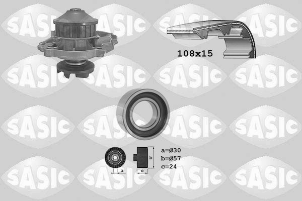 Distributieriem kit inclusief waterpomp Sasic 3906014