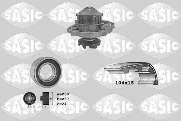 Distributieriem kit inclusief waterpomp Sasic 3906015