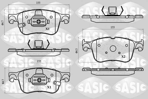 Remblokkenset, schijfrem Sasic 6210108