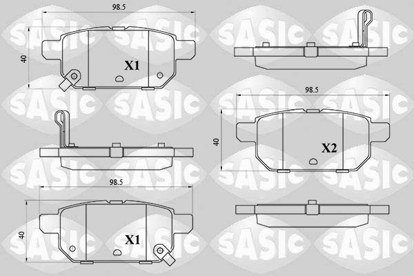 Remblokkenset, schijfrem Sasic 6210114