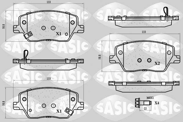 Remblokkenset, schijfrem Sasic 6210134
