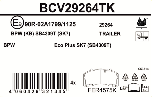 Beral Remblokset BCV29264TK