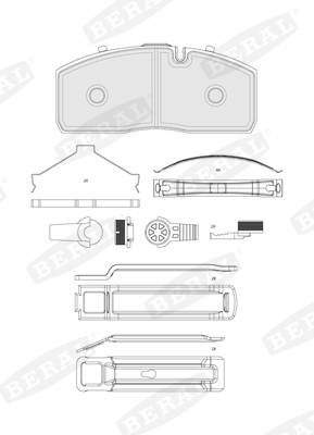 Remblokkenset, schijfrem Beral BCV29415TK