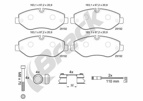 Breck Remblokkenset, schijfrem 29192 00 653 00