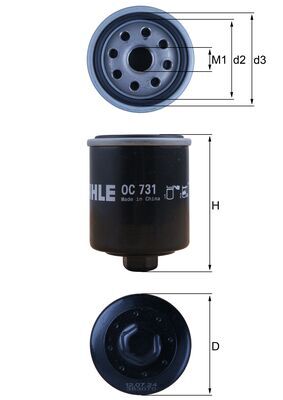 Mahle Original Oliefilter OC 731