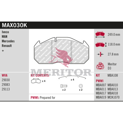 Remblokset Meritor MAX030K
