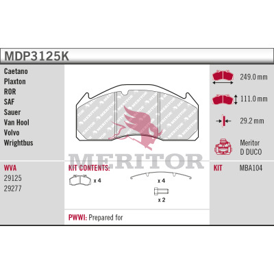 Remblokset Meritor MDP3125K