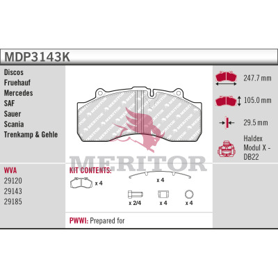 Remblokset Meritor MDP3143K