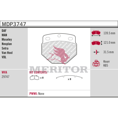 Remblokset Meritor MDP3747