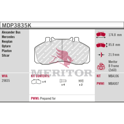 Remblokset Meritor MDP3835K