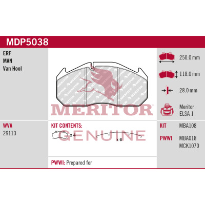 Remblokset Meritor MDP5038