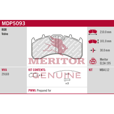 Remblokset Meritor MDP5093