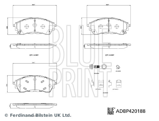 Remblokkenset, schijfrem Blue Print ADBP420188