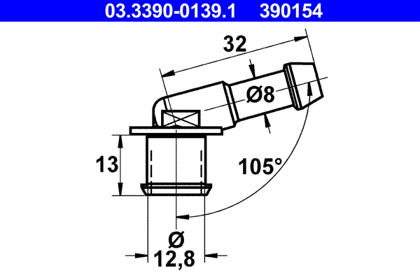 Aansluiting, slangleiding ATE 03.3390-0139.1