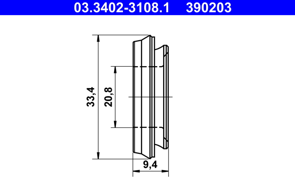 Manchette, wielremcilinder ATE 03.3402-3108.1