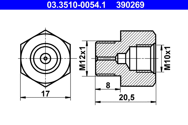 Adapter, remleiding ATE 03.3510-0054.1
