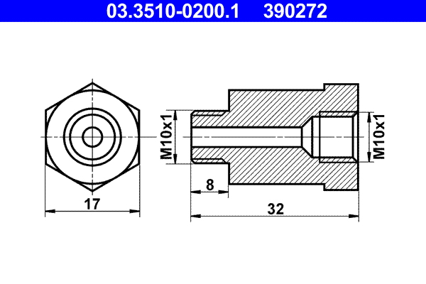 Adapter, remleiding ATE 03.3510-0200.1